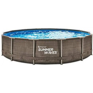 Summer Waves 14ft x 36in Wicker Metal Frame Pool Set