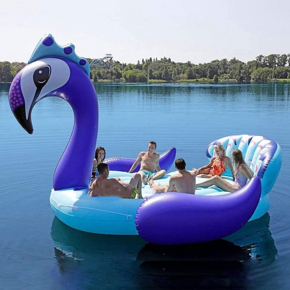 NEW MEGA HUGE GIANT INFLATABLE PEACOCK PARTY FLOATING ISLAND LAKE RIVER RAFT 
