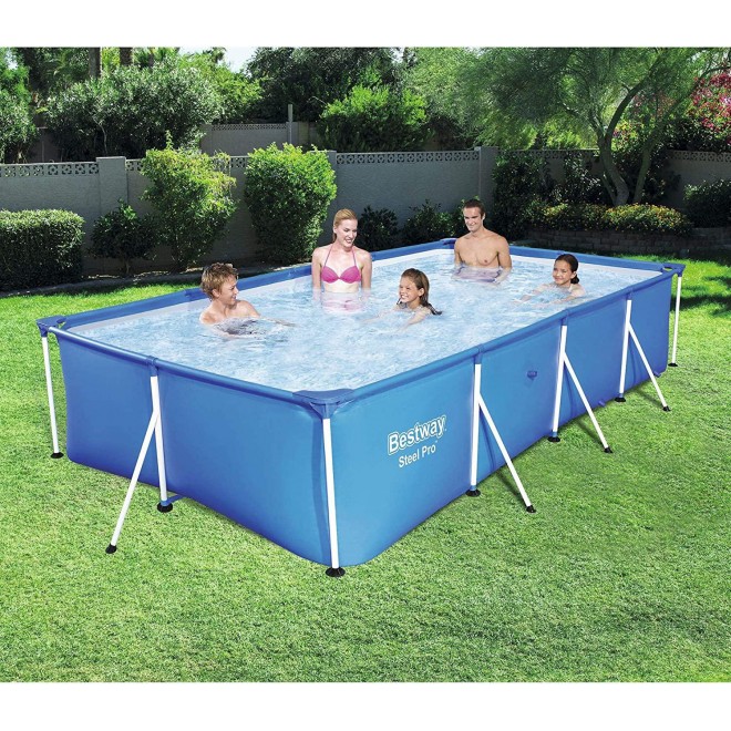 Bestway 13ft x 7ft x 32in Rectangular Frame Above Ground Swimming Pool & Pump