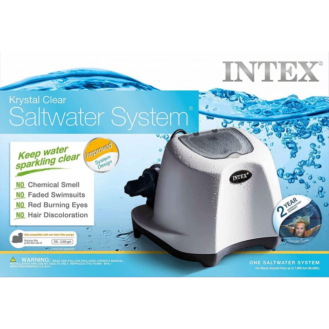 Intex Krystal Clear Saltwater System with E.C.O. (Electrocatalytic Oxidation) for up to 7000-Gallon Above Ground Pools, 110-120V with GFCI