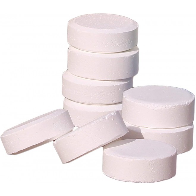 Rx Clear 3-Inch Individually Wrapped Chlorine Tablets | One 50-Pound Bucket | Use As Bactericide, Algaecide, and Disinfectant in Swimming Pools and Spas | Slow Dissolving and UV Protected