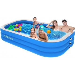 Gimars Upgrade Thicker No Leaking 120x72x22 Inch Inflatable Swimming Pools - Full-Sized Inflatable Pools, Family Swimming Pool for Kids & Adults Babies, Toddlers, Outdoor, Garden, Backyard