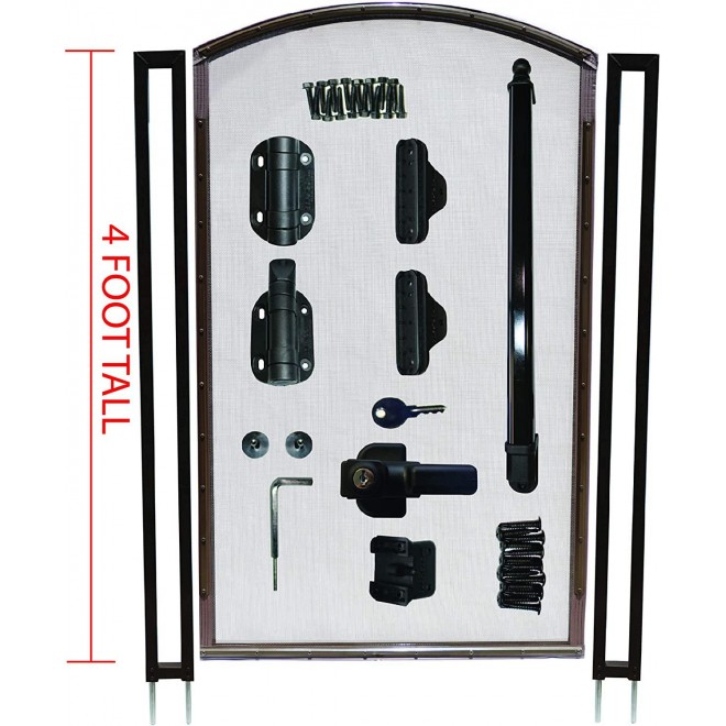 Life Saver Pool Fence GATE48RA-DIYc Pool Fence DIY Self-Closing Gate, Brown