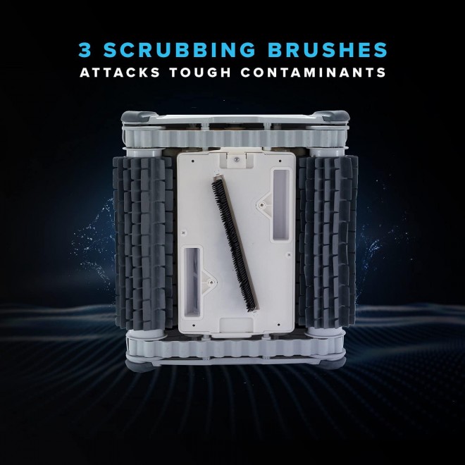 Metalix Aquabot Elite Robotic Pool Cleaner with Caddy Included, Triple Scrubbing Brushes, Massive Dual Cartridge Filters, Quickdraw Filters, and 3 Yr Warranty