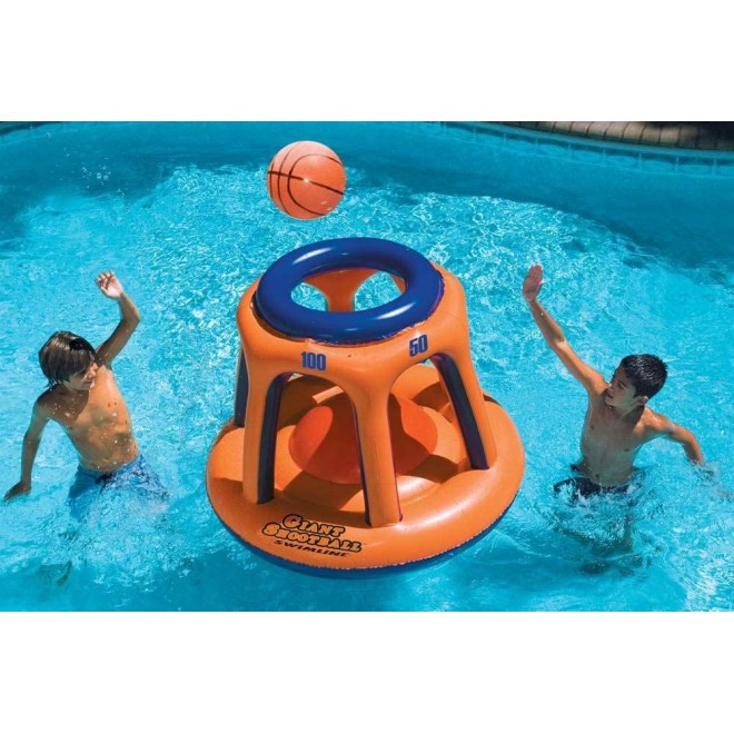 Intex Kool Splash Inflatable Swimming Pool Water Slide & Giant Basketball Hoop