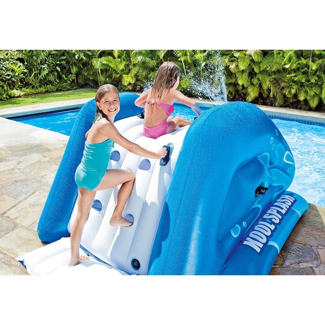 Intex Kool Splash Inflatable Swimming Pool Water Slide & Giant Basketball Hoop