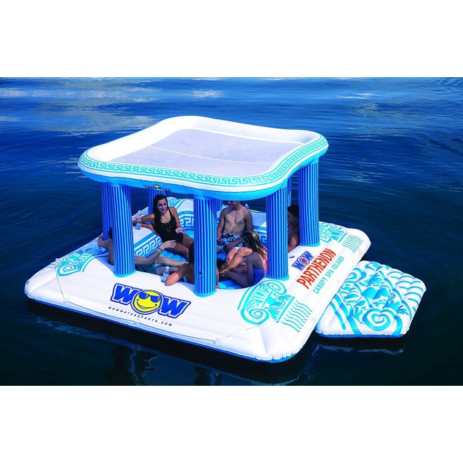 WOW World of Watersports Parthenon Canopy Spa Island, 1 2 3 4 5 6 7 or 8 Person Inflatable Island, 20-2000