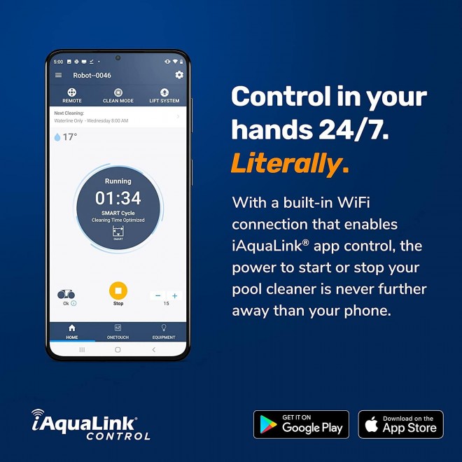 Aqua Products EVO614IQ Evo 614 iQ Automatic Robotic Cleaner with WiFi Connected App, Front and Back Brushes Designed to Climb, 60ft Cable with Swivel for In Ground Pools, Multicolor