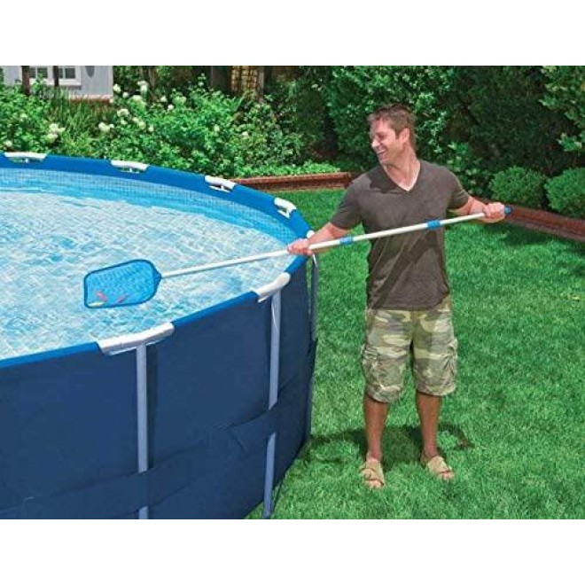 Intex 26165EH 15-Foot x 42-Inch Easy Setup Portable Inflatable Outdoor Above Ground Round Swimming Pool Set with Ladder, Filter Pump, Cover and Cleaning Maintenance Kit with Vacuum Skimmer & Pole