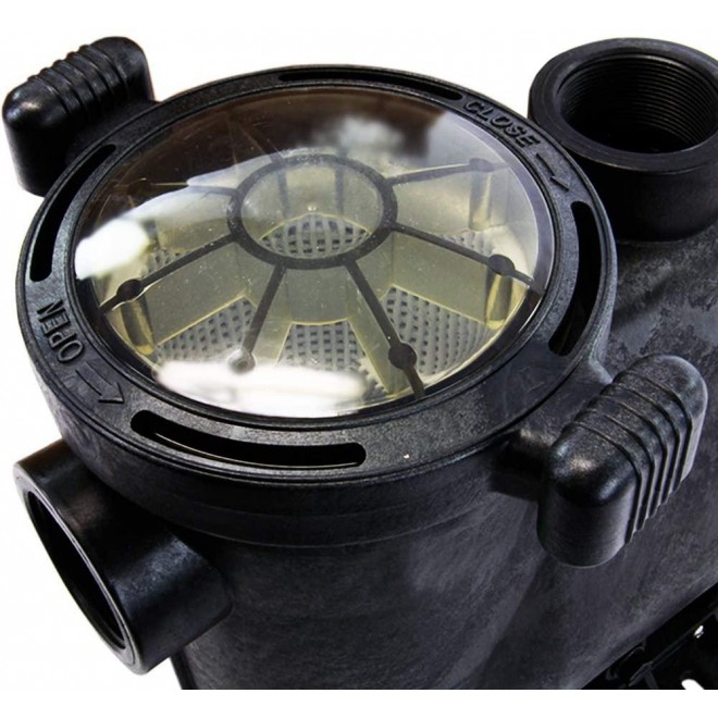 Rx Clear Silent-Flow 3/4 HP In-Ground Pool Pump with 2-Inch Ports | 48 Frame Motor | 115/230 Volts | 13/6.5 Amps | See Through Lid | High Working Performance | Low Noise Level