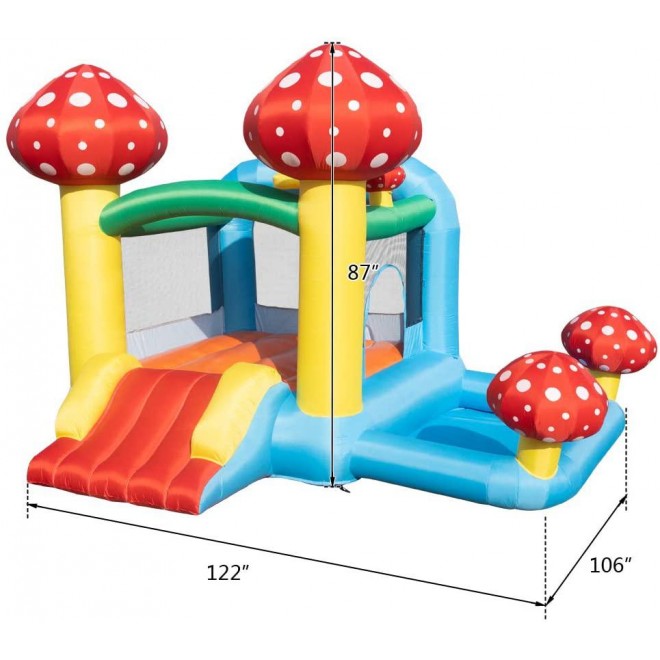 Veryke Inflatable Jumping Castle with Pool & Slide,Kids Bounce House Jump 'n Slide Bouncer for Indoor & Outdoor,Not Include Air Blower