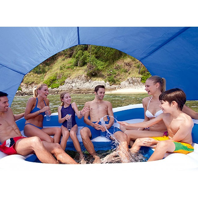 Inflatable Island Pool Float Holds, Floating Platform And Swim Dock, Party Toy Island Summer Beach Swimming Pool Party Game Pool Toy