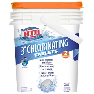 HTH 42041 3-inch Chlorinating Tablets Swimming Pool Chlorine, 35 lbs