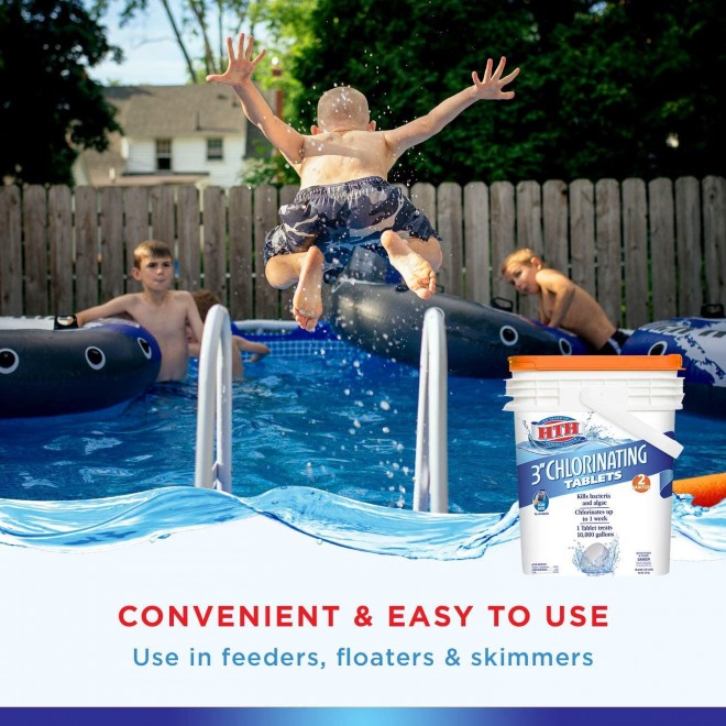 HTH 42041 3-inch Chlorinating Tablets Swimming Pool Chlorine, 35 lbs