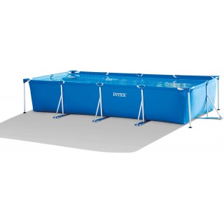 Intex 28279EH 14ft x 33in Puncture Resistant Rectangular Frame Above Ground Backyard Outdoor Swimming Pool with 530 Gallon Filter