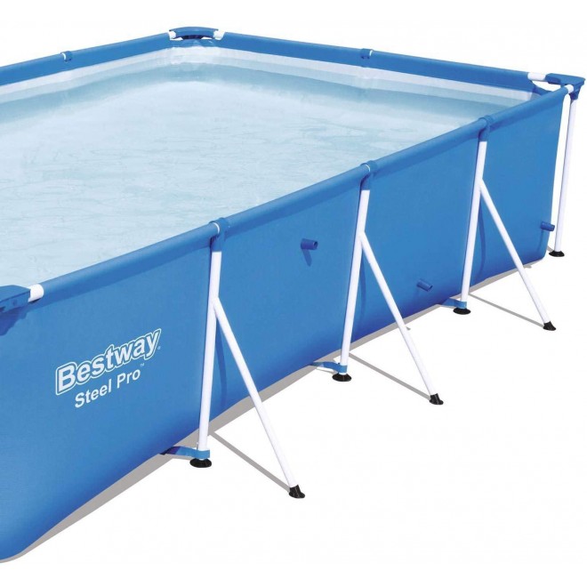 Bestway 13ft x 7ft x 32in Rectangular Frame Above Ground Swimming Pool & Pump