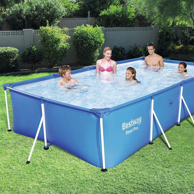 Bestway 13ft x 7ft x 32in Rectangular Frame Above Ground Swimming Pool & Pump
