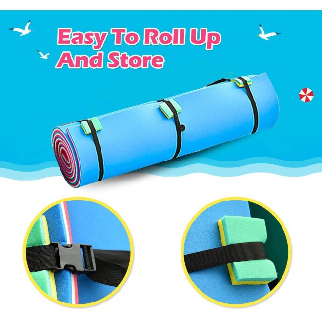 Goplus Floating Water Pad Mat for Lakes 3 Layer Floating Foam Fun Mat Aqua Pad with Tear-Stop Technology Designed for Water Recreation and Relaxing(18' x 6')