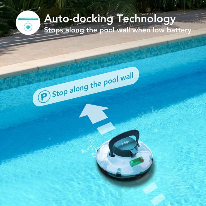 AIPER SMART Cordless Automatic Pool Cleaner, Strong Suction with 2pcs Upgraded Motors, Lightweight, IPX8 Waterproof, Auto-dock Robotic Pool Cleaner, Ideal for Above/In-ground Flat Pool Up to 538+Sq Ft
