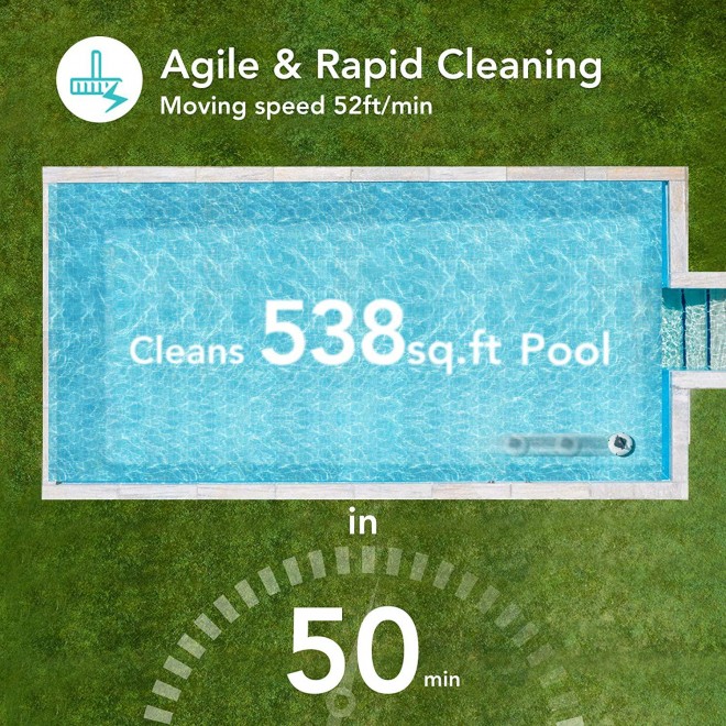 AIPER SMART Cordless Automatic Pool Cleaner, Strong Suction with 2pcs Upgraded Motors, Lightweight, IPX8 Waterproof, Auto-dock Robotic Pool Cleaner, Ideal for Above/In-ground Flat Pool Up to 538+Sq Ft