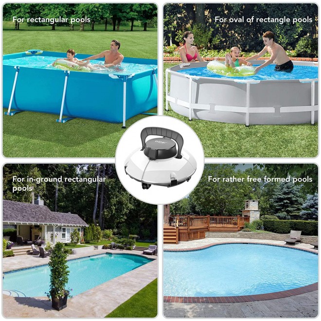 AIPER SMART Cordless Automatic Pool Cleaner, Strong Suction with 2pcs Upgraded Motors, Lightweight, IPX8 Waterproof, Auto-dock Robotic Pool Cleaner, Ideal for Above/In-ground Flat Pool Up to 538+Sq Ft