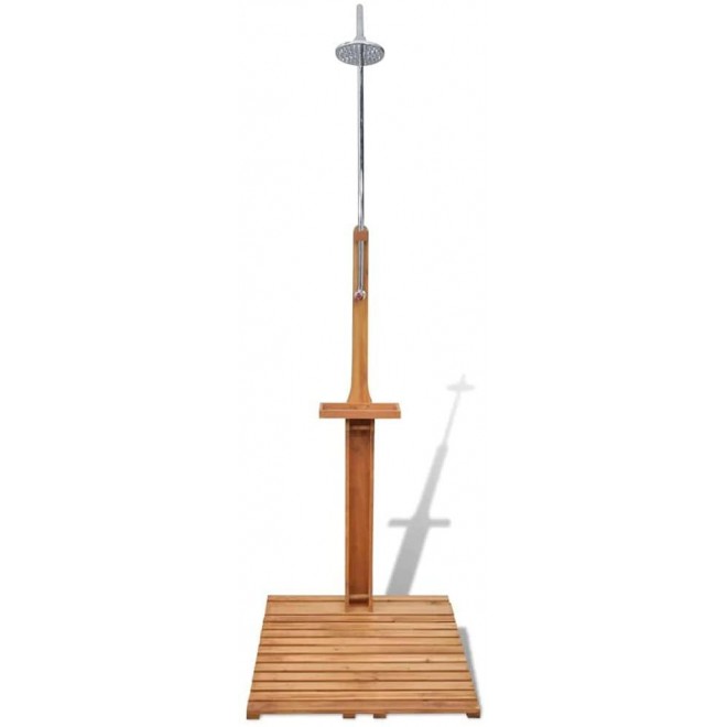 AYNEFY Outdoor Shower, Stand Portable Mobile Garden Camping Water Pressure Wooden Outdoor Bathing System for Swimming Pool Garden Patio Camping