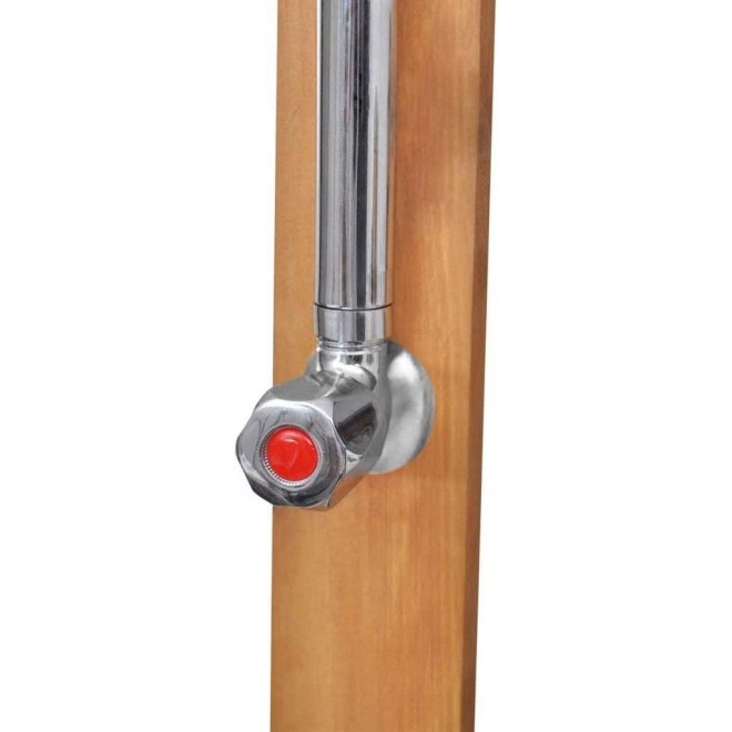 AYNEFY Outdoor Shower, Stand Portable Mobile Garden Camping Water Pressure Wooden Outdoor Bathing System for Swimming Pool Garden Patio Camping