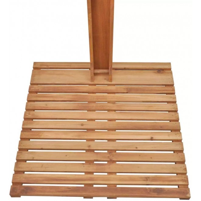 AYNEFY Outdoor Shower, Stand Portable Mobile Garden Camping Water Pressure Wooden Outdoor Bathing System for Swimming Pool Garden Patio Camping