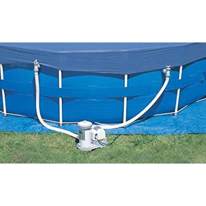 Intex 3000 GPH Above Ground Pool Sand Filter Pump w/ 1.5 Inch Pump Hose (2 Pack)