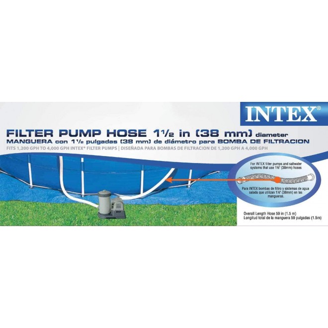 Intex 3000 GPH Above Ground Pool Sand Filter Pump w/ 1.5 Inch Pump Hose (2 Pack)