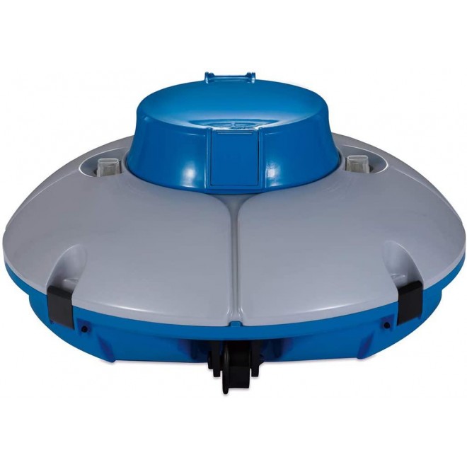 Summer Waves P56000024 Cordless Rechargeable Robotic Above Ground Flat Floor Swimming Pool Water Vacuum Cleaner System, Gray/Blue