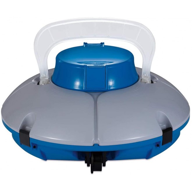 Summer Waves P56000024 Cordless Rechargeable Robotic Above Ground Flat Floor Swimming Pool Water Vacuum Cleaner System, Gray/Blue