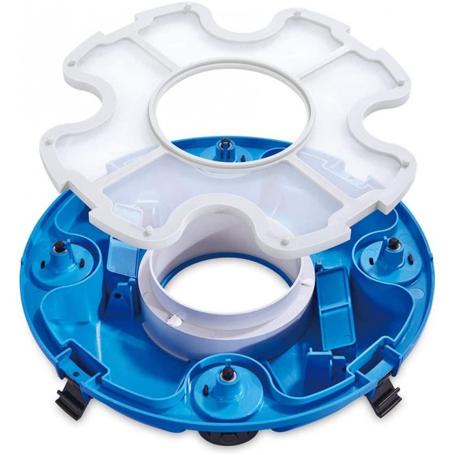 Summer Waves P56000024 Cordless Rechargeable Robotic Above Ground Flat Floor Swimming Pool Water Vacuum Cleaner System, Gray/Blue