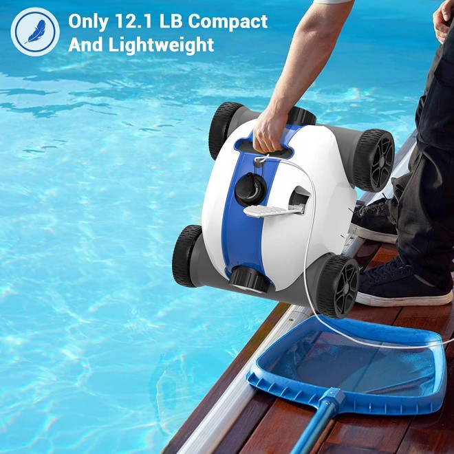 PAXCESS Cordless Automatic Pool Cleaner, Robotic Pool Cleaner with 5000mAh Rechargeable Battery, 60-90 Mins Working Time