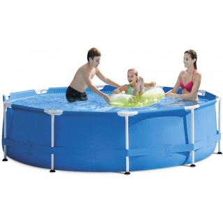 YW Pool Swimming Pool Frame Above Ground Swimming Pools Set with Filter Pump, Summer Paddling Pool for Family Outdoor Removable Round Pool 10Foot X 30In,Blue