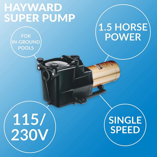 Hayward W3SP2610X15 Super Pump Pool Pump, 1.5 HP