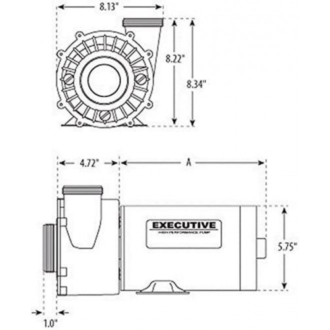 3421821-1A Waterway | 4.5HP 230V 2-Speed Waterway Spa Pump Side Discharge | 48 Frame Executive