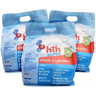 HTH 52016-03 Super 4-in-1 Shock Treatment for Swimming Pools, 1-Pound, 36-Pack