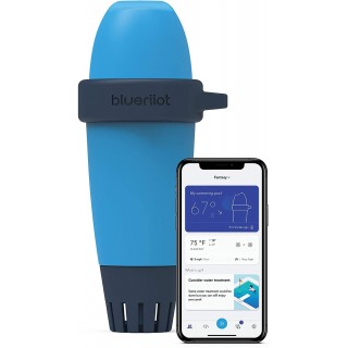 Blueriiot BLRIIOT Water pH Smart Digital Dedicated Phone and Tablet App Bluetooth Chemical Balance Analyzer, Blue