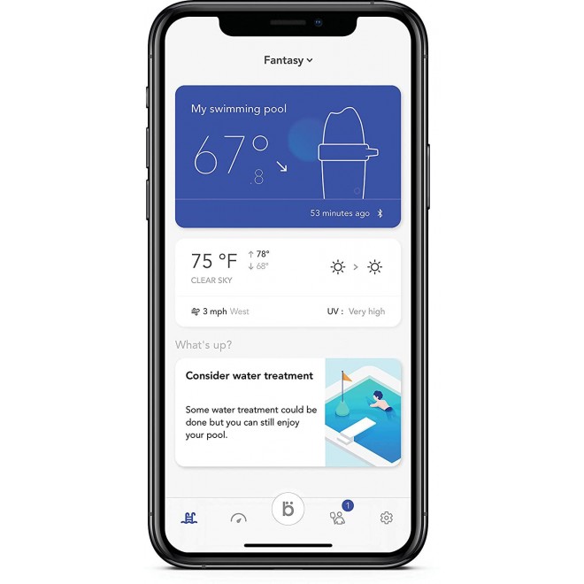 Blueriiot BLRIIOT Water pH Smart Digital Dedicated Phone and Tablet App Bluetooth Chemical Balance Analyzer, Blue