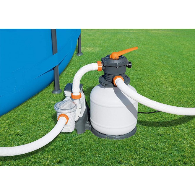 Bestway 58500E Flowclear 9,800 L Pump Sand Filter, White/Gray