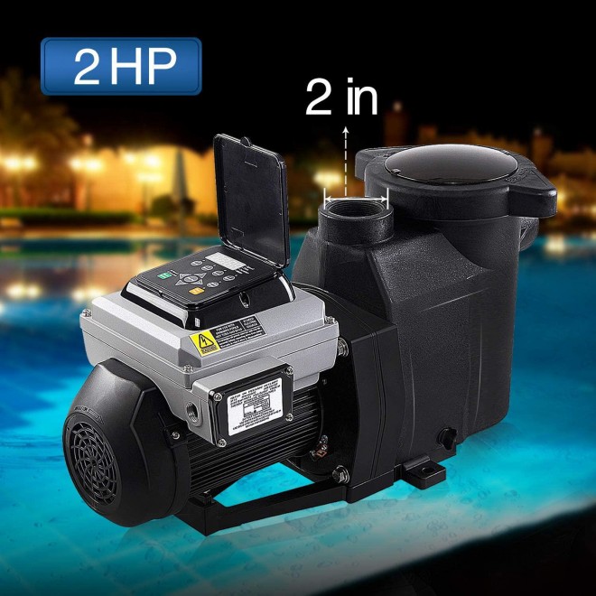 BLUE WORKS BLPVS2020P Variable Speed Pump for In-Ground Swimming Pools, 2HP, 220V-240V | 2-Year Full USA Warranty