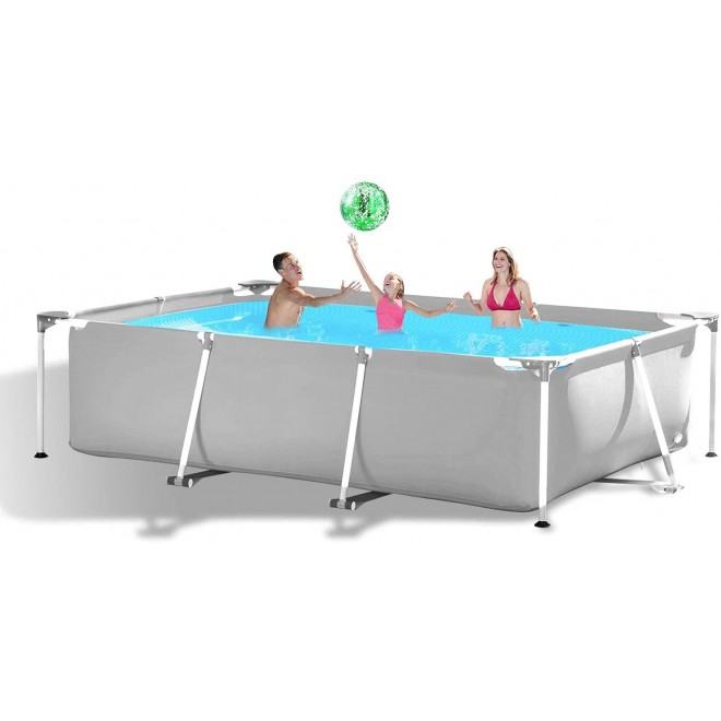 hmercy Above Ground Swimming Pool - 10ft X 6.8ft Outdoor Rectangular Metal Frame Pool for Kids and Adults, Family Swimming Pools Above Ground for Backyard Garden Patio