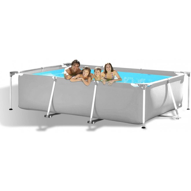 hmercy Above Ground Swimming Pool - 10ft X 6.8ft Outdoor Rectangular Metal Frame Pool for Kids and Adults, Family Swimming Pools Above Ground for Backyard Garden Patio