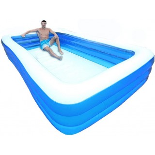 Inflatable Swimming Pool 165''x83''x23'' Full Sized Family for Kids Adults Pools Garden Backyard Blow up Pool Summer Water Party