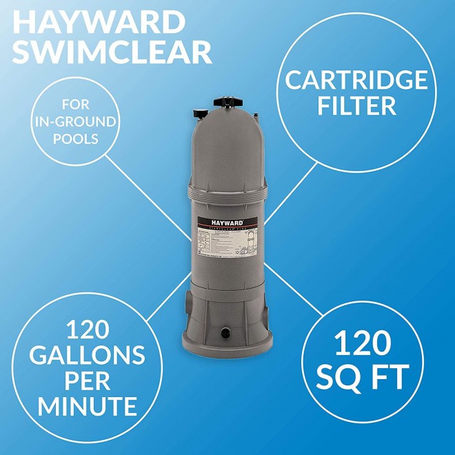 Hayward W3C1200 SwimClear Plus Cartridge Pool Filter, 120 Sq. Ft.